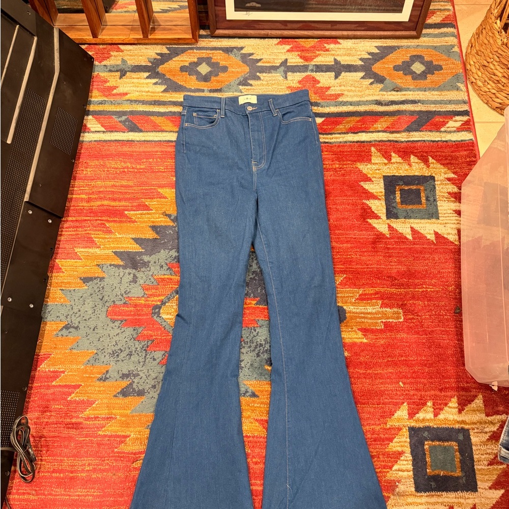 7 For All Mankind Classic Blue Wide Leg Jeans